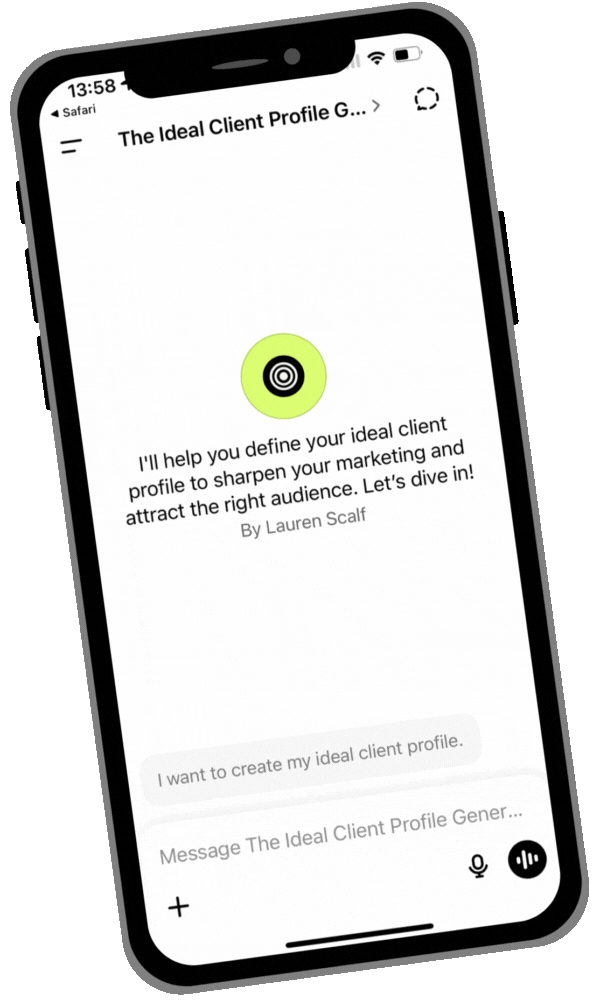 Animated preview of the Ideal Client Clarity Creator